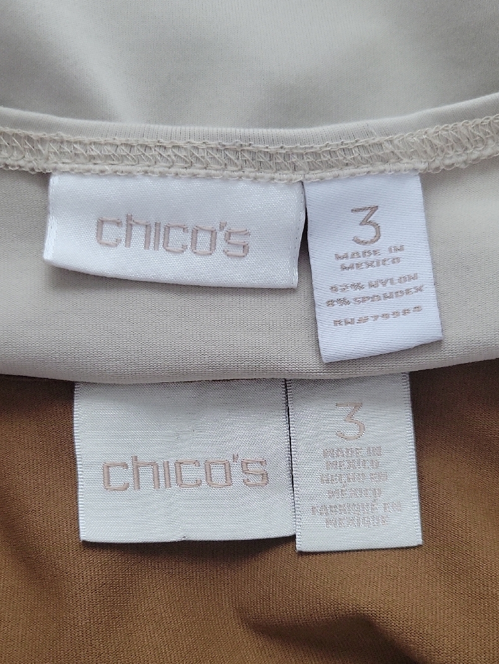 Set of TWO Chico's Microfiber Tank Tops Brown Tan Size XL - Picture 4 of 7